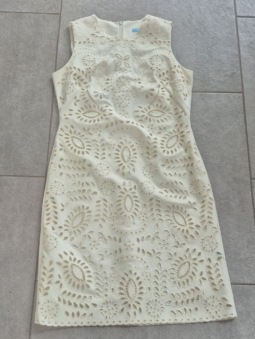 J. McLaughlin Cream Eyelet Midi Dress. Size M